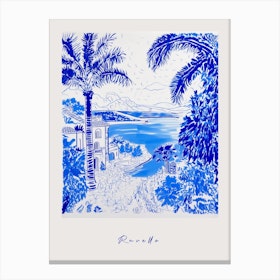 Ravello 2 Italy Blue Drawing Poster Canvas Print