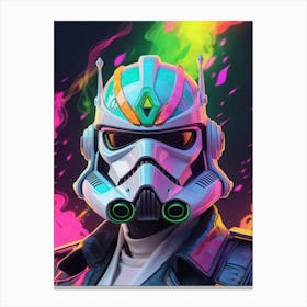 Captain Rex Star Wars Neon Iridescent Painting (20) Canvas Print