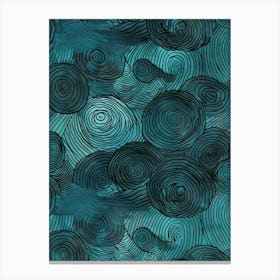 Swirls - Teal Canvas Print