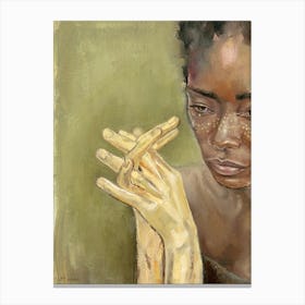 Gold hands Canvas Print