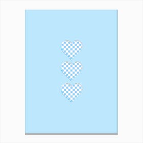 Checkered Hearts Canvas Print