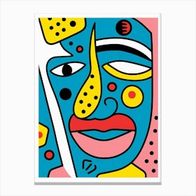 Geometric Pop Art Face 6 Canvas Print