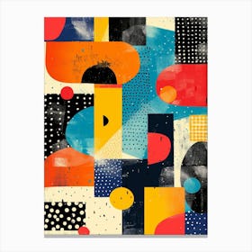 Playful And Colorful Geometric Shapes Arranged In A Fun And Whimsical Way 30 Canvas Print