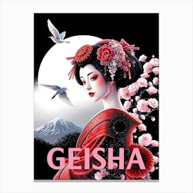 Geisha Color Illustration Canvas Print