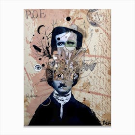 Poe With Exaggerated Thoughts Canvas Print