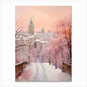 Dreamy Winter Painting Edinburgh Scotland 3 Canvas Print