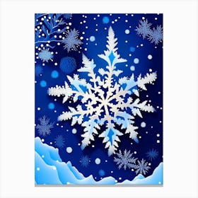 Fernlike Stellar Dendrites, Snowflakes, Pop Art Matisse 3 Canvas Print