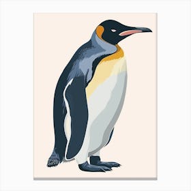 King Penguin Grytviken Minimalist Illustration 4 Canvas Print