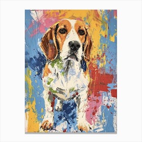 Beagle Acrylic Painting 16 Canvas Print