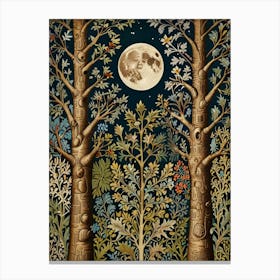 Moon And Forest Style William Morris 1 Canvas Print