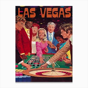 Las Vegas Casino Retro Vintage Travel Poster 1 Canvas Print