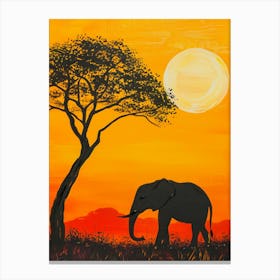 Sunset Elephant Canvas Print