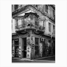 Streets of Athens| Black and White Photography Canvas Print