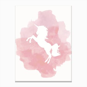 Unicorn Pink Watercolour Canvas Print