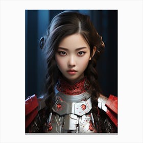 Asian Girl In Armor Canvas Print