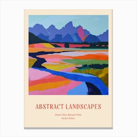 Colourful Abstract Grand Teton National Park Usa 7 Poster Canvas Print