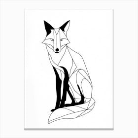 Geometric Fox animal lines art Canvas Print