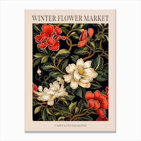 Chrysanthemums 5 Winter Flower Market Poster Canvas Print