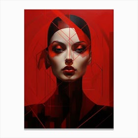 Abstract Geometric Lady Portrait 3 Canvas Print
