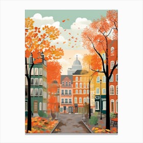 Copenhagen In Autumn Fall Travel Art 4 Canvas Print