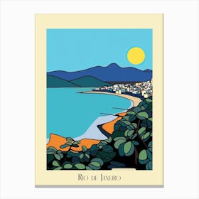 Poster Of Minimal Design Style Of Rio De Janeiro, Brazil 3 Canvas Print
