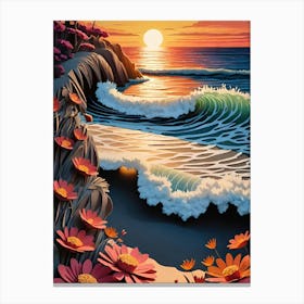 Sunset At The Beach Canvas Print