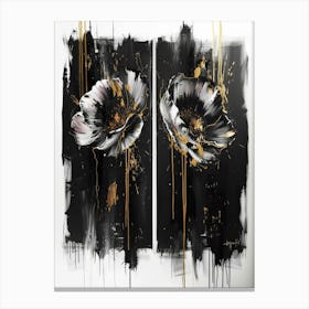 Black And Gold Poppies 1 Canvas Print