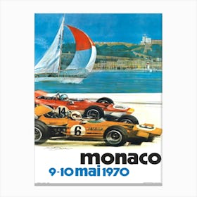 1970 Monaco Grand Prix Racing Poster Canvas Print