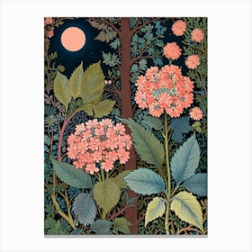 William Morris Hydrangeas At Night Canvas Print