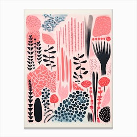 Sydney Royal Botanical Gardens Abstract Riso Style 2 Canvas Print