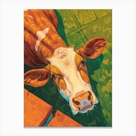 Cow Laying On The Ground Canvas Print