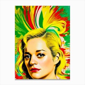Marion Cotillard Colourful Pop Movies Art Movies Canvas Print
