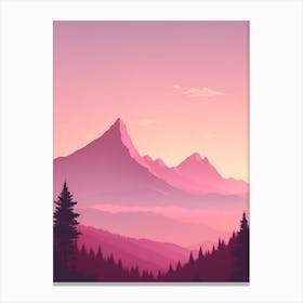 Misty Mountains Vertical Background In Pink Tone 96 Canvas Print