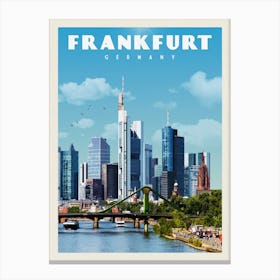 Frankfurt Germany Travel Poster Canvas Print