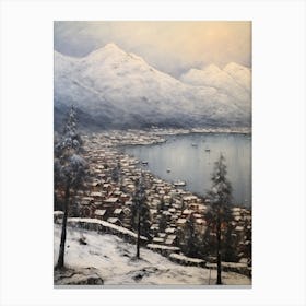 Vintage Winter Painting Troms Norway 1 Canvas Print