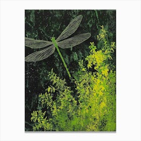 Dragonfly In Flight Art Canvas Print