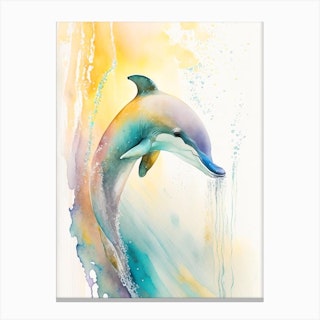 Ganges River Dolphin Storybook Watercolour  (2) Canvas Print