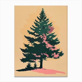 Fir Tree Colourful Illustration 3 Canvas Print