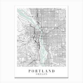 Portland Oregon Street Map Minimal Color Canvas Print