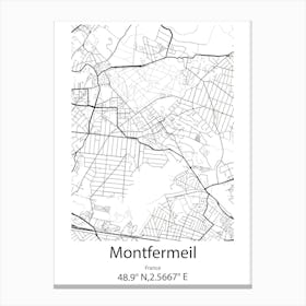 Montfermeil,France Minimalist Map Canvas Print