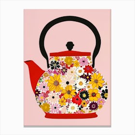 Teapot With Flowers 4 Canvas Print