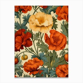 Victorian Poppies Canvas Print