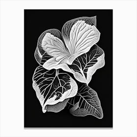 Primrose Leaf Linocut 1 Canvas Print