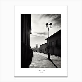 Poster Of Segovia, Spain, Black And White Analogue Photography 1 Canvas Print