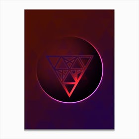 Geometric Neon Glyph on Jewel Tone Triangle Pattern 480 Canvas Print