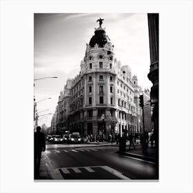 Madrid, Spain, Black And White Analogue Photography 2 Canvas Print