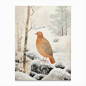 Winter Bird Painting Grouse 4 Canvas Print