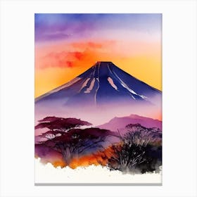 Mount Kilimanjaro Watercolour Canvas Print