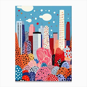 New York City, Illustration In The Style Of Pop Art 3 Canvas Print