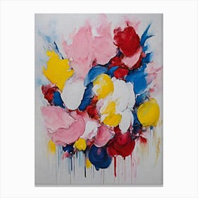 Colorful Abstract Oil Painting Dripping Textured Artwork Canvas Print